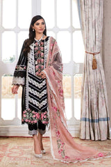 Dhanak-3PC Embroidered Shirt with Chiffon Embroidered Dupatta