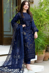 DANANEER WINTER HEAVY 3PC EMBROIDERY IR-Blue/2
