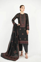 BAREEZE DHANAK 3PC EMBROIDERED DRESS WITH READY TO WEAR HEAVY EMBROIDERY SHAWL