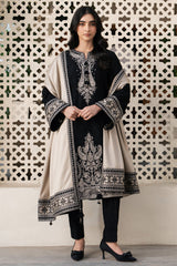 DHANAK-3PC EMBROIDERED SHIRT WITH DIGITAL PRINTED WOOL SHAWL