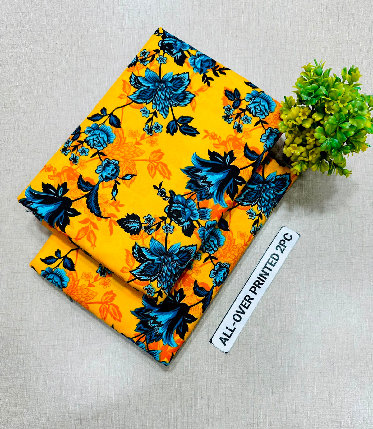 PRINTED FLORAL POLO COTTON 2PC FOR MIDSUMMER SALE UNSTITCHED DRESS