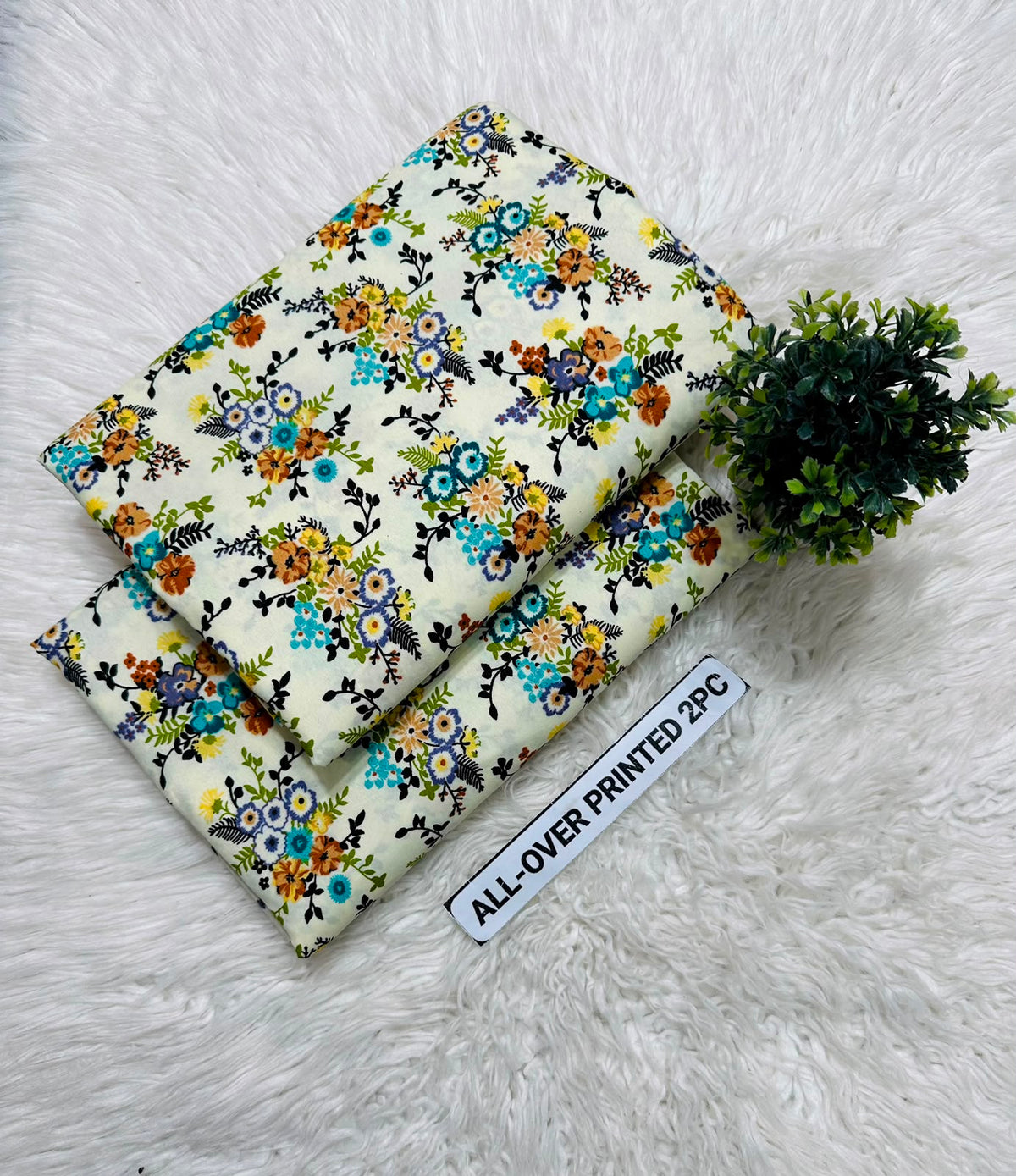 PRINTED FLORAL POLO COTTON 2PC FOR MIDSUMMER SALE UNSTITCHED DRESS
