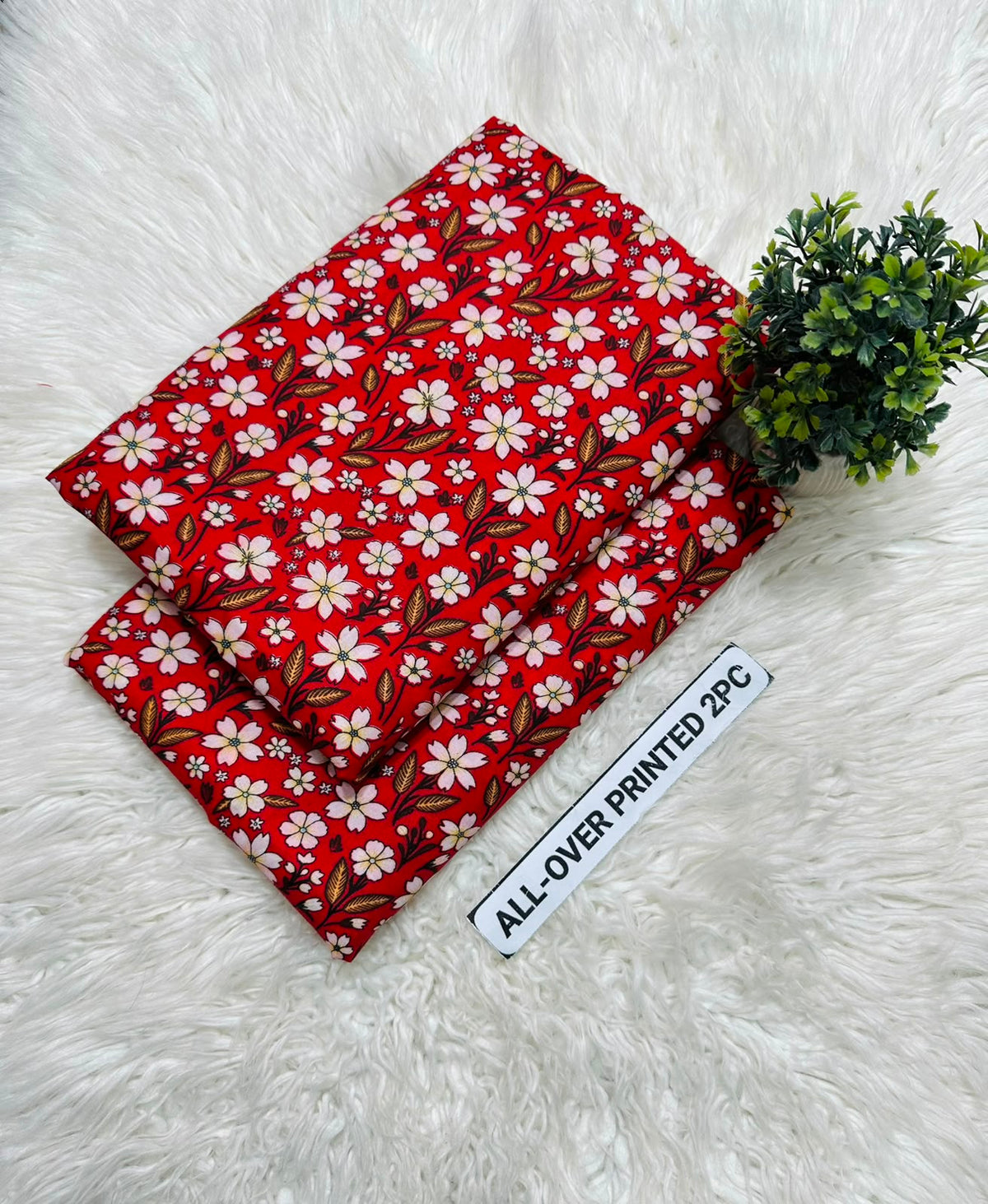 PRINTED FLORAL POLO COTTON 2PC FOR MIDSUMMER SALE UNSTITCHED DRESS