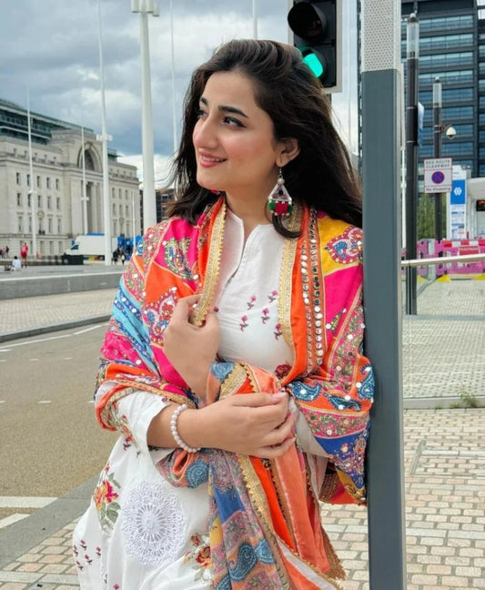 Premium Lawn 3pc Heavy Embroidery with printed Monar Shawl