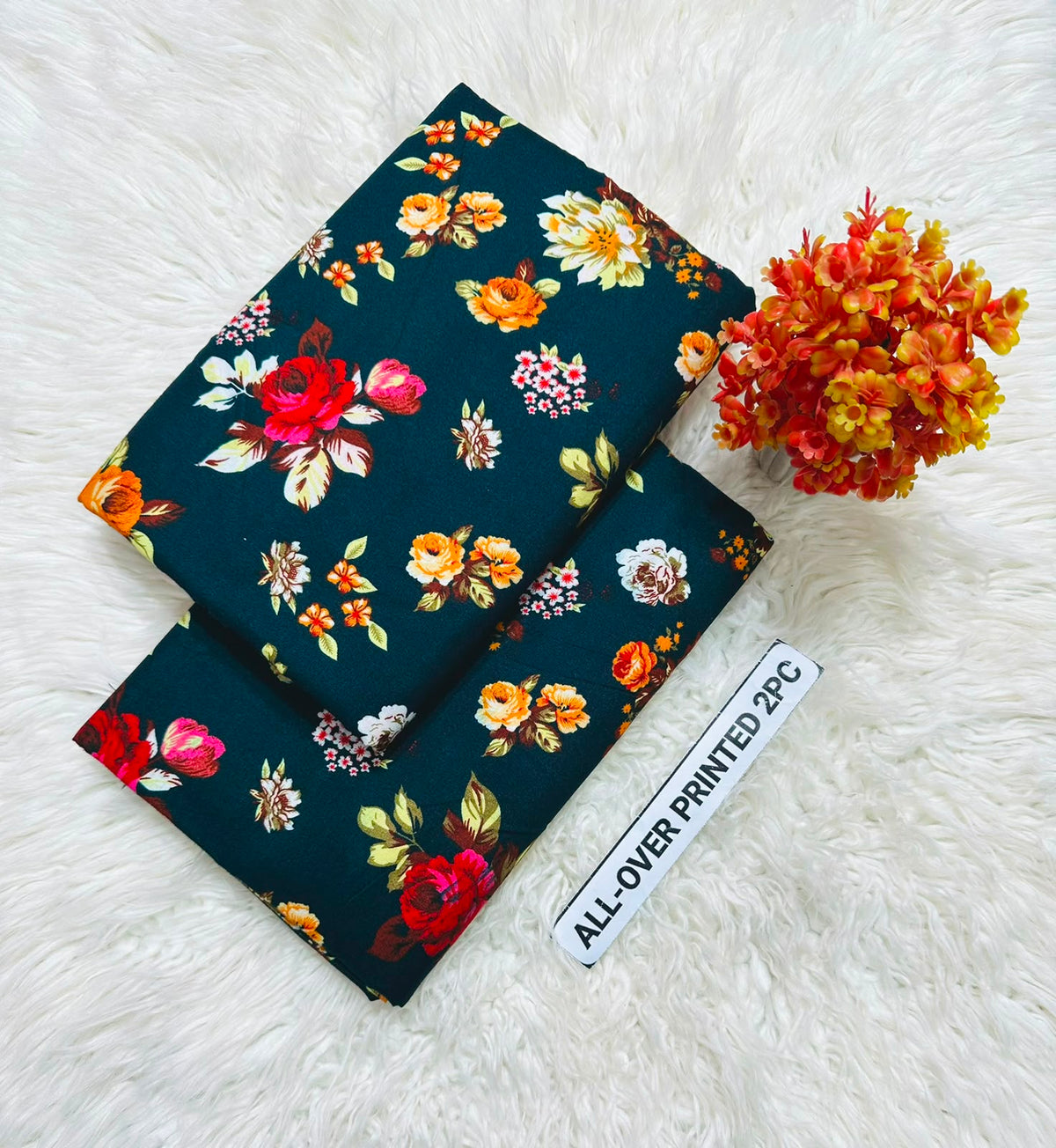 PRINTED FLORAL POLO COTTON 2PC FOR MIDSUMMER SALE UNSTITCHED DRESS