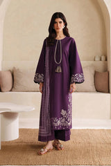 DHANAK 3PC UNSTITCHED HEAVY EMBROIDERED SUIT Ze 10829