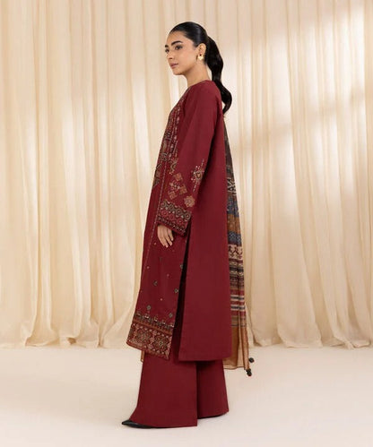 DHANAK 3PC UNSTITCHED HEAVY EMBROIDERED SUIT