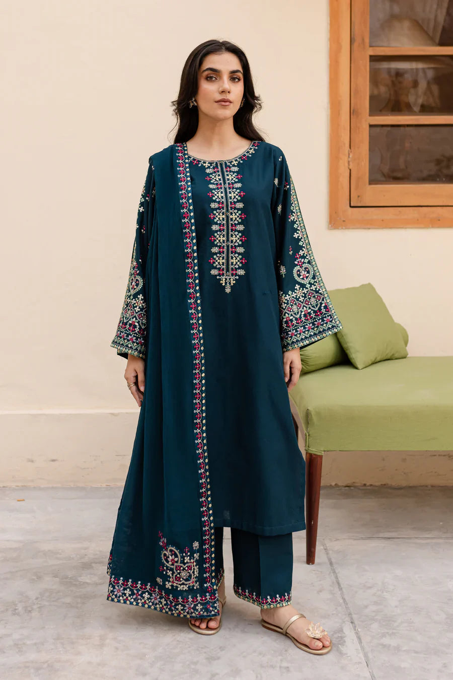 BATIK - 3PC Lawn Embroidered Suit - NE - ZS 5007