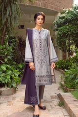 WINTER-3PC DHANAK EMBROIDERED SHIRT WITH DHANAK EMBROIDERED SHAWL & EMB