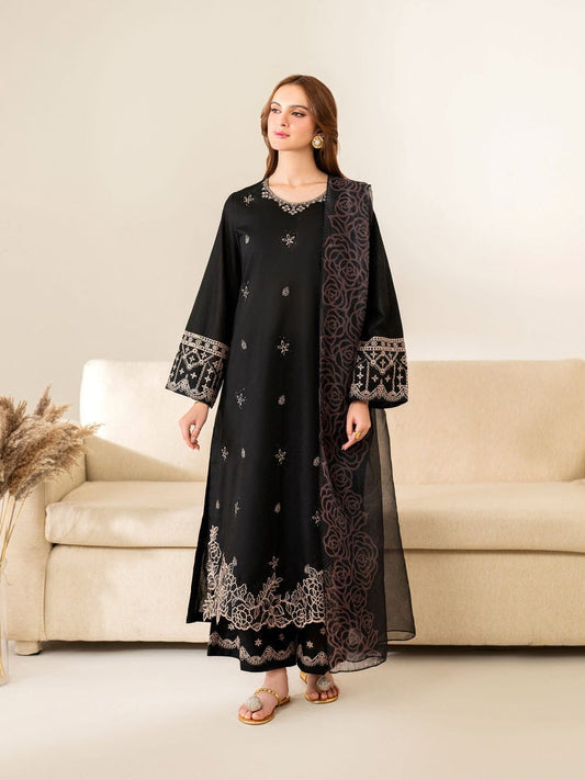 DHANAK EMBROIDERY 3PC SUIT