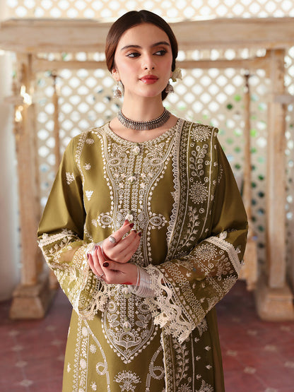 Dhanak-3PC Chikankari Embroidered Shirt with Manaar Embroidered Dupatta