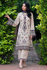 Premium lawn 3pc Heavy Embroidery with printed voil Shawl