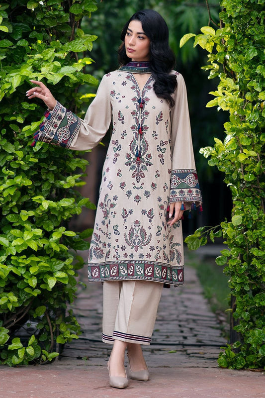 Premium lawn 3pc Heavy Embroidery with printed voil Shawl