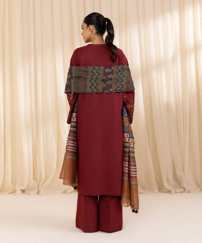 Premium Lawn 3pc Heavy Embroidery with printed Monar Shawl 6110