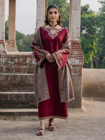 Premium Lawn 3pc Heavy Embroidery with printed Monar Shawl