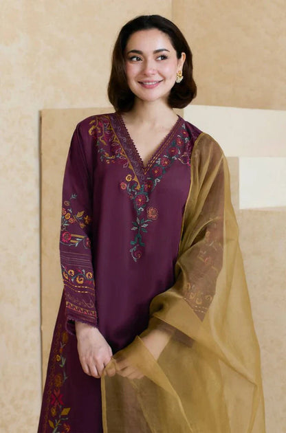 Premium Lawn 3pc Heavy Embroidery with printed Monar Shawl