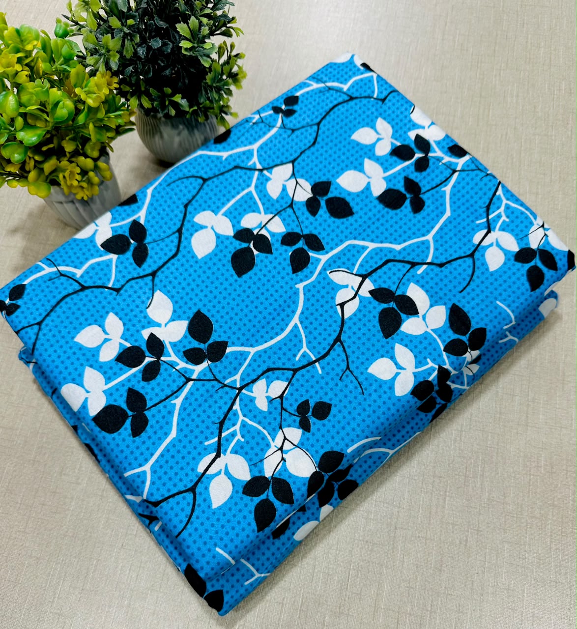 PRINTED FLORAL POLO COTTON 2PC FOR MIDSUMMER SALE UNSTITCHED DRESS