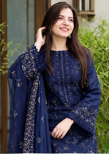 DANANEER WINTER HEAVY 3PC EMBROIDERY IR-Blue/2