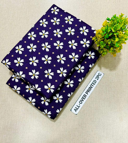 PRINTED FLORAL POLO COTTON 2PC FOR MIDSUMMER SALE UNSTITCHED DRESS