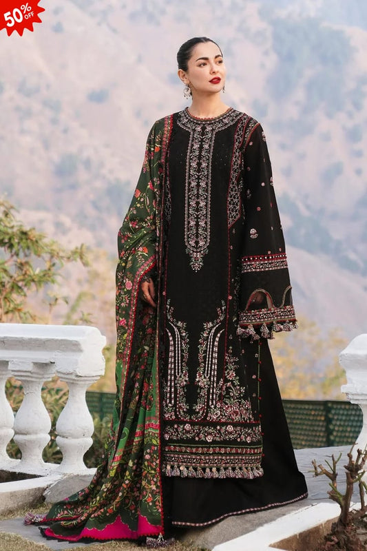 Premium Lawn 3pc Heavy Embroidery with printed Monar Shawl