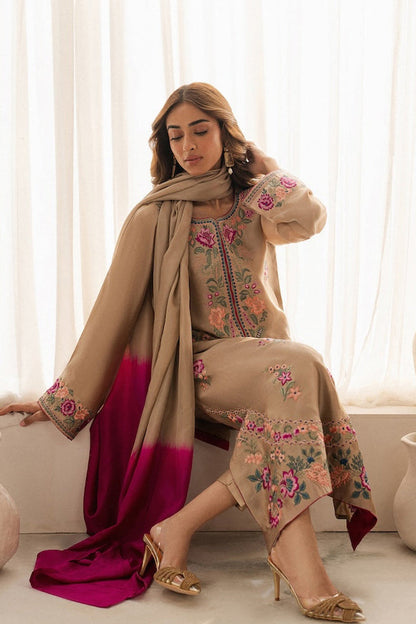 Premium Lawn 3pc Heavy Embroidery with printed Monar Shawl