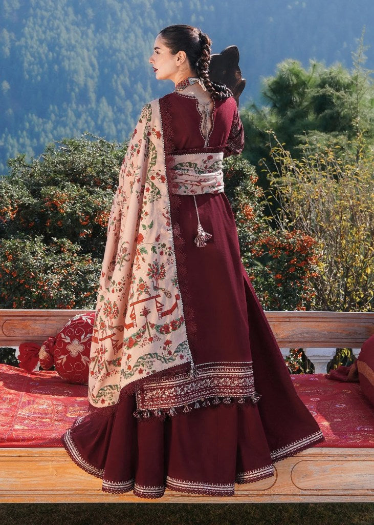 Premium Lawn 3pc Heavy Embroidery with printed Monar Shawl