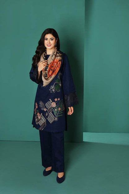 Premium Lawn 3pc Heavy Embroidery with printed Monar Shawl