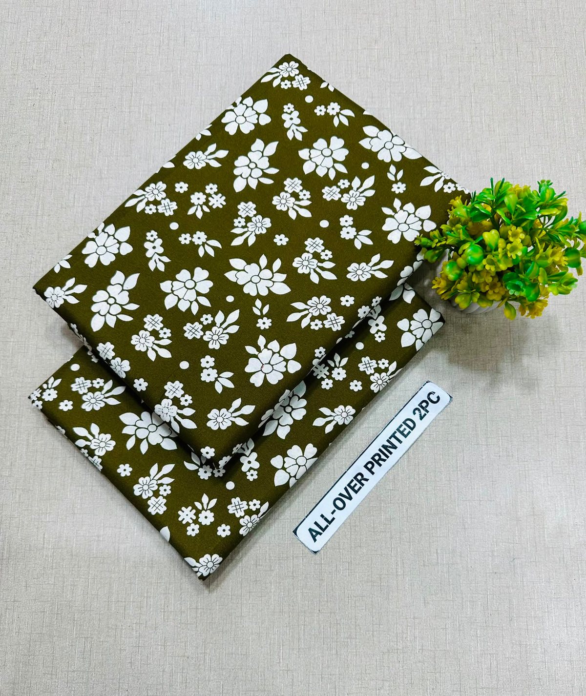 PRINTED FLORAL POLO COTTON 2PC FOR MIDSUMMER SALE UNSTITCHED DRESS