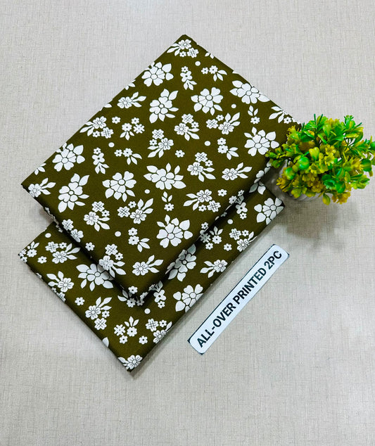 PRINTED FLORAL POLO COTTON 2PC FOR MIDSUMMER SALE UNSTITCHED DRESS