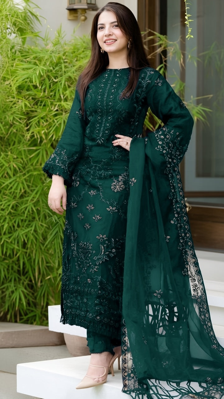 DANANEER WINTER HEAVY 3PC EMBROIDERY GREEN IR-/4