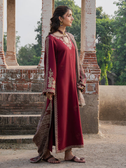 Premium Lawn 3pc Heavy Embroidery with printed Monar Shawl