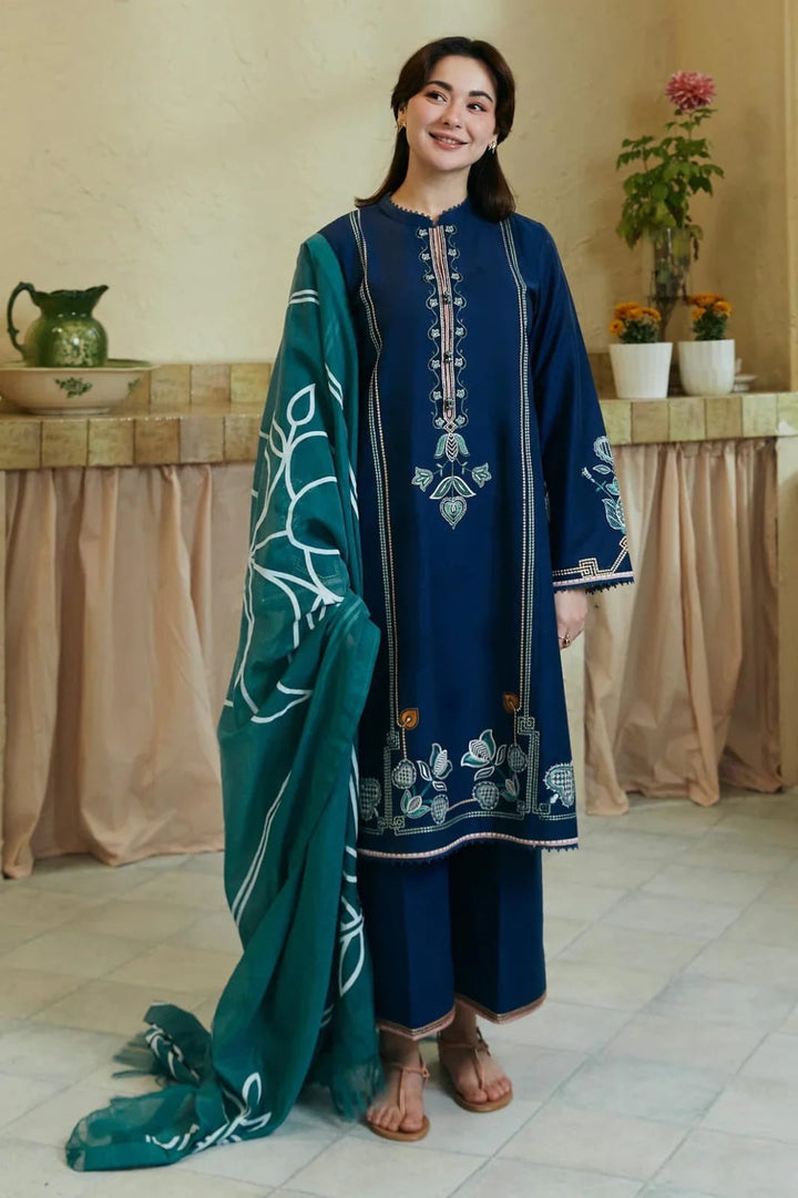 Premium Lawn 3pc Heavy Embroidery with printed Monar Shawl