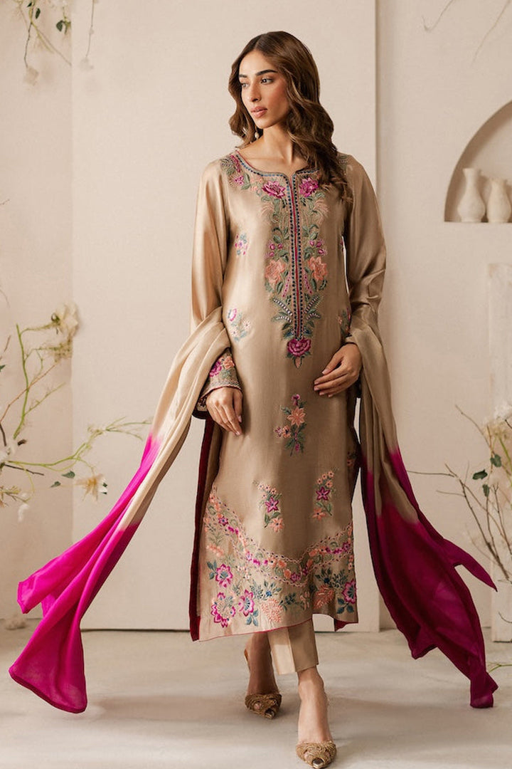 Premium Lawn 3pc Heavy Embroidery with printed Monar Shawl