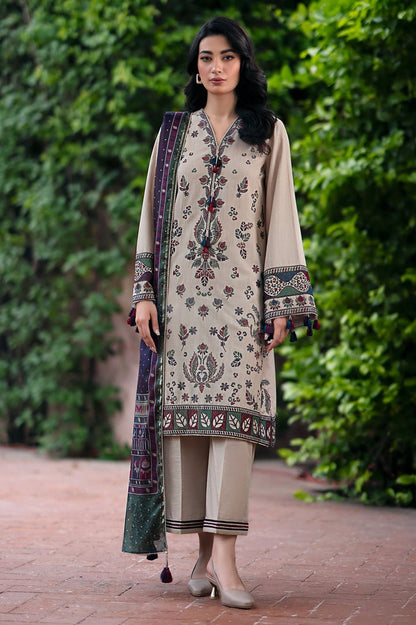 Premium lawn 3pc Heavy Embroidery with printed voil Shawl