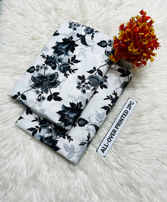 PRINTED FLORAL POLO COTTON 2PC FOR MIDSUMMER SALE UNSTITCHED DRESS