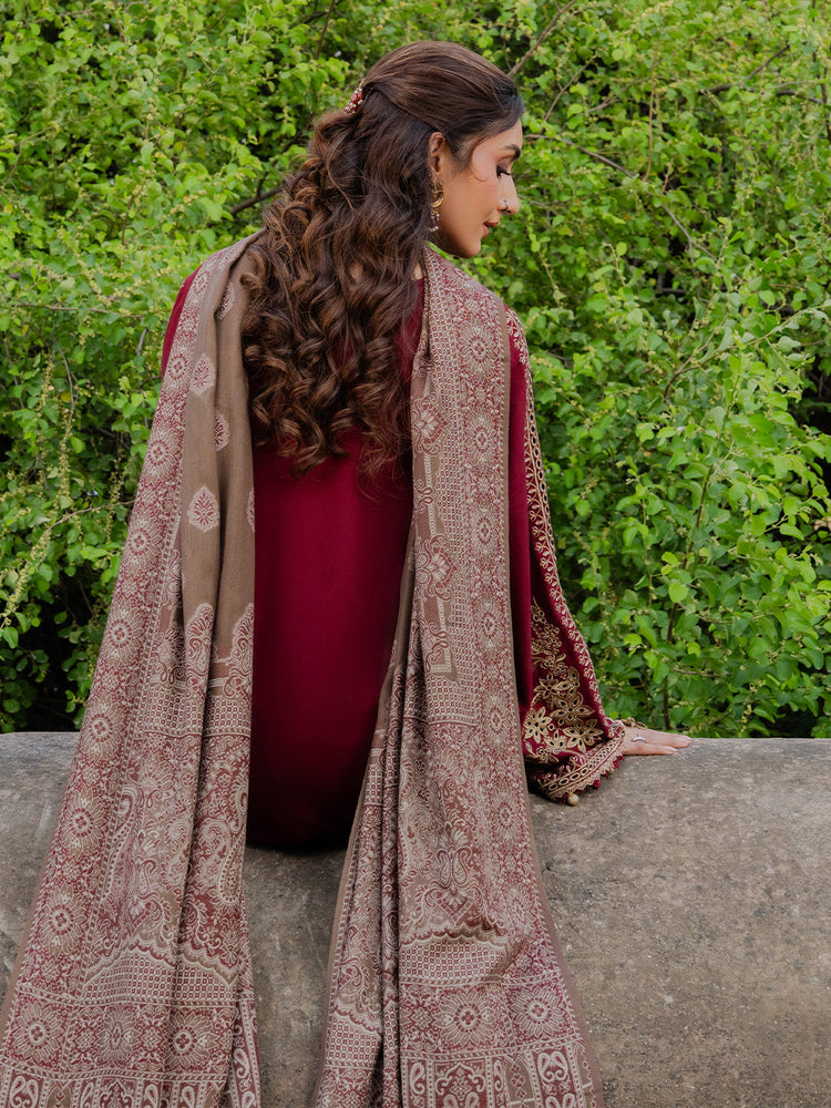 Premium Lawn 3pc Heavy Embroidery with printed Monar Shawl