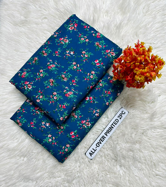 PRINTED FLORAL POLO COTTON 2PC FOR MIDSUMMER SALE UNSTITCHED DRESS