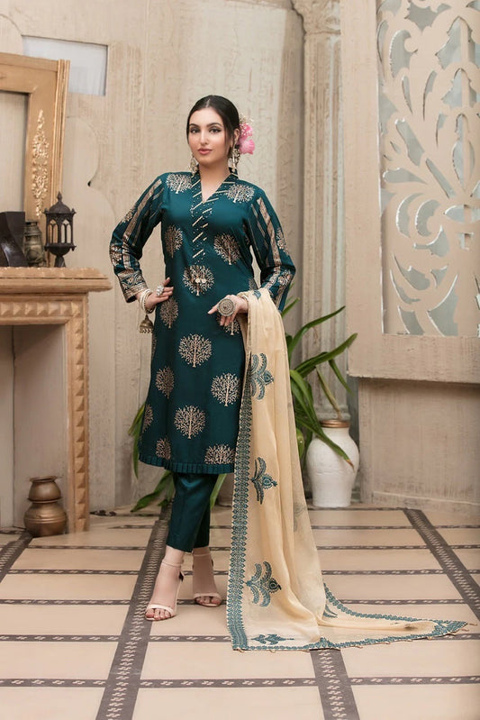 Premium Lawn 3pc Heavy Embroidery with Embroidered chiffon Dupta