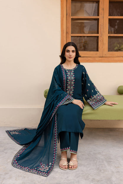 Premium Lawn 3pc Heavy Embroidery with ready to wear chiffon dupta