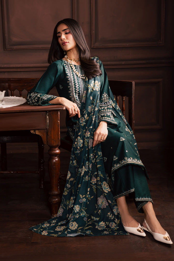 Premium Lawn 3pc Heavy Embroidery with printed Monar Shawl