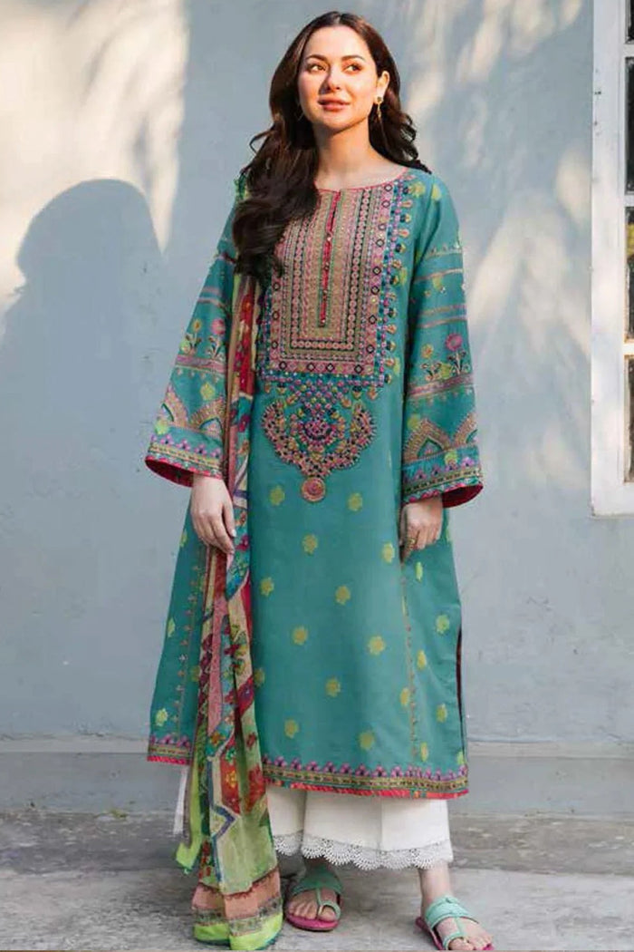 Premium Lawn 3pc Heavy Embroidery with printed Monar Shawl