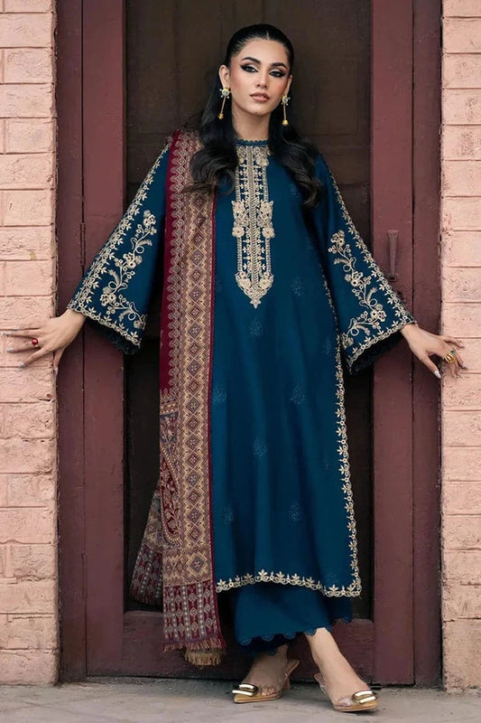 Premium Lawn 3pc Heavy Embroidery with printed Monar Shawl