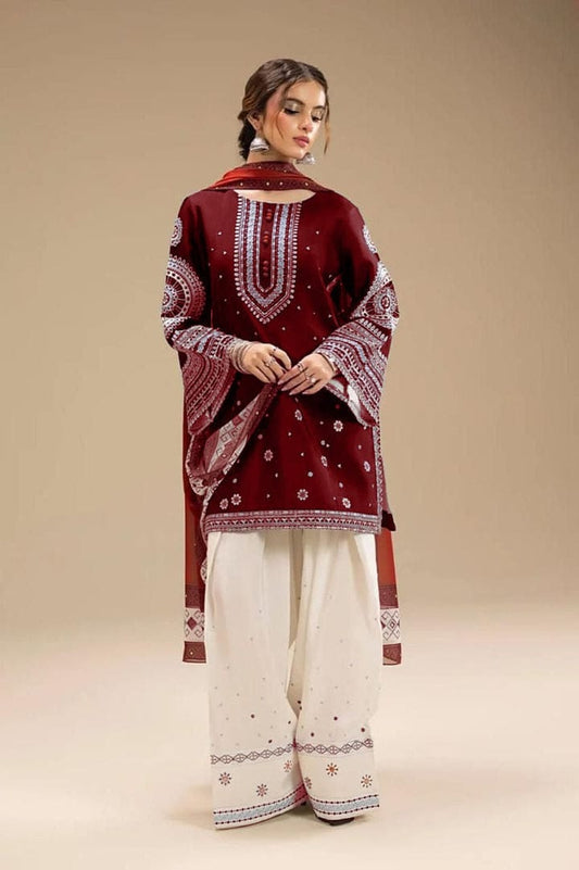Premium Lawn 3pc Heavy Embroidery with printed Monar Shawl