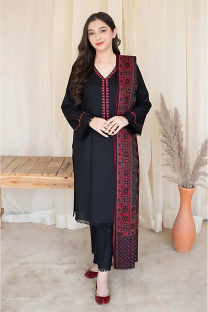 Premium Lawn 3pc Embroidery with printed Monar Shawl