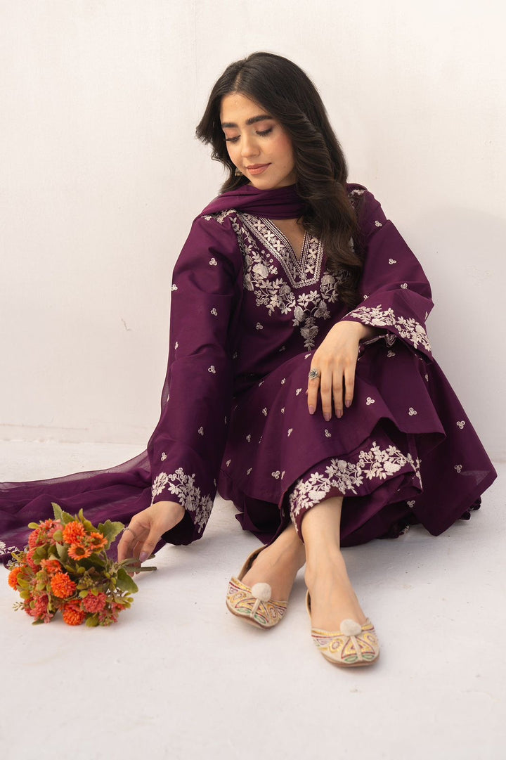Premium Lawn 3pc Heavy Embroidery with ready to wear chiffon dupta