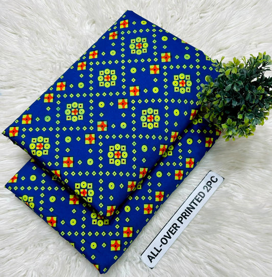 PRINTED FLORAL POLO COTTON 2PC FOR MIDSUMMER SALE UNSTITCHED DRESS
