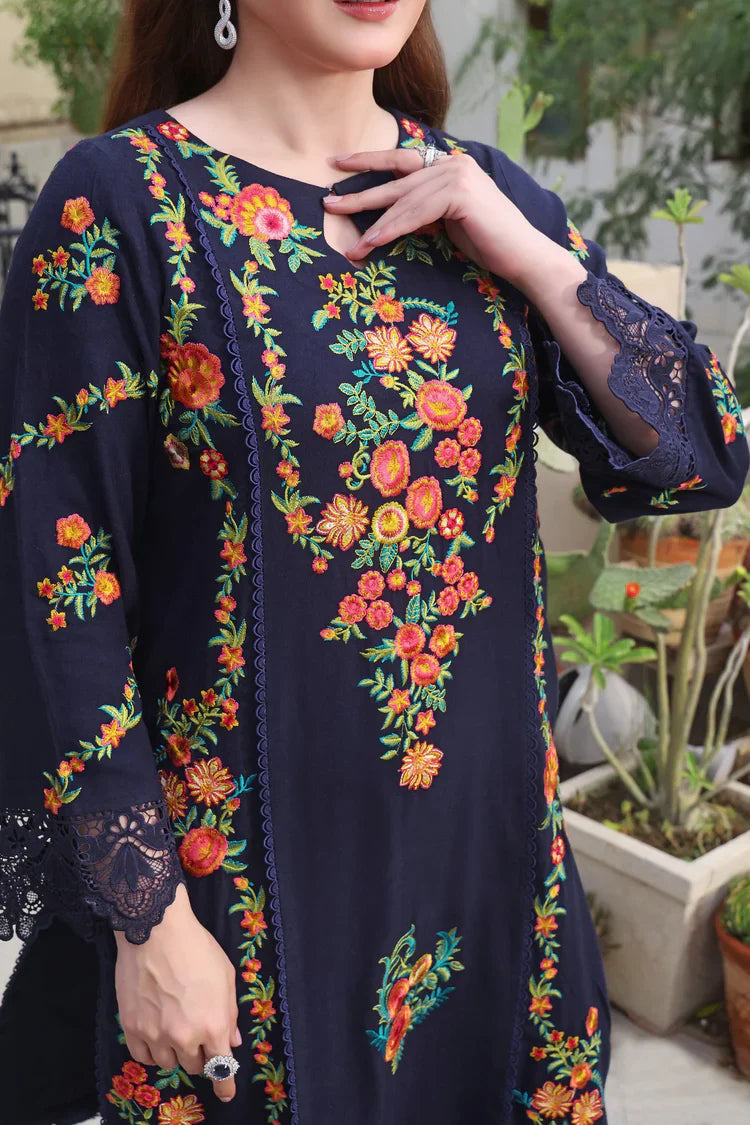 Premium Lawn 3pc Heavy Embroidery with printed Monar Shawl