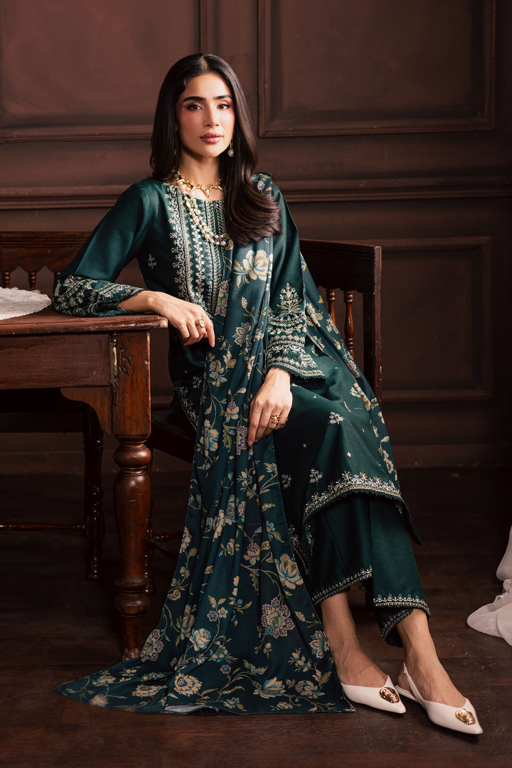 Premium Lawn 3pc Heavy Embroidery with printed Monar Shawl