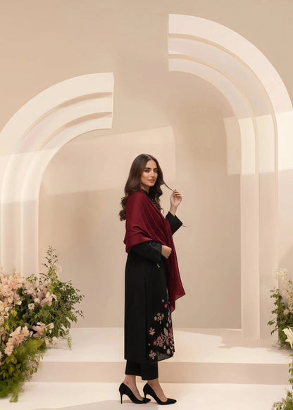 Premium Lawn 3pc Heavy Embroidery with printed Monar Shawl