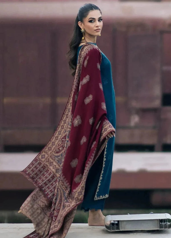 Premium Lawn 3pc Heavy Embroidery with printed Monar Shawl